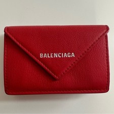 Balenciaga Red Leather Mini Wallet