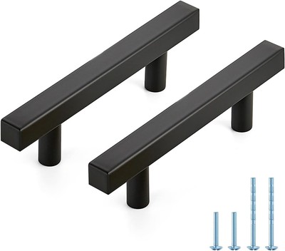 JOY DECOR 30 Pack 3 Inch Matte Black Square 3 Hole Center, 