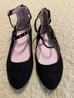 The Children'S Place girls Black Strap dress shoes Size 1 Very Clean