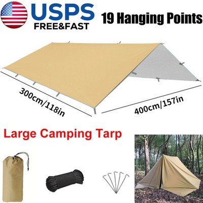 Portable Camping Tarp Waterproof Hammock Rain Fly Camping Awning Sun Shelter NEW