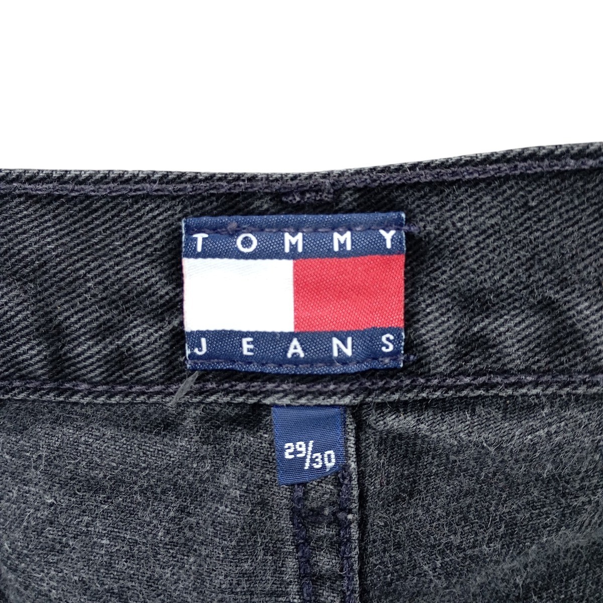 Vintage 2000'S Tommy Hilfiger Jeans Men's Black Tapered Denim Pants Size W30 thumbnail 4