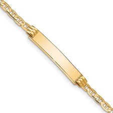 10k Yellow Gold Anchor Link Chain ID Bracelet 7" 3.1gm