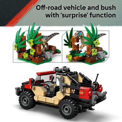 LEGO 76972 Jurassic World Raptor Off-Road Escape Building Set with Velociraptor