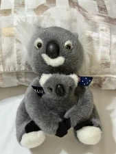 Koala & Baby Joey Plush Stuffed Animals with Australian Flag Bandana 8.5 Inches