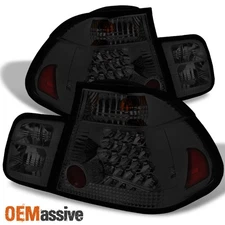 Fits 2002-2005 BMW E46 3-Series 318i 320i 325i Sedan LED Smoked Tail Lights Lamp