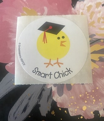 Smile Makers Smart Chick Graduation Cap Sticker Mod 2.5  Inches