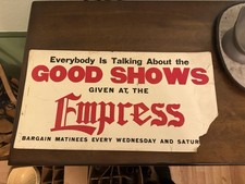Vintage 1920s Empress Theatre Trolley Car Sign Butte Montana Matinee Show Adv