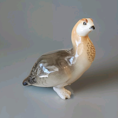 Lomonosov Made in Russia Quail Partridge Bird Porcelain Figurine  5.5''×5''