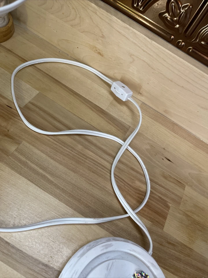 "Lámpara de mesa cilíndrica de vidrio esmerilado de 6,5"" con base de mármol blanco sintético bombilla cebra" Foto 4 de 4