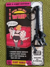 The Over The Hill Whip "Have a Kinky Birthday" Genuine Leather Whip Key Chain.