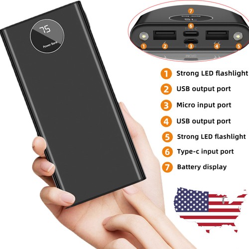 Solar Power Bank 900000mAh 4 USB Backup External Battery Charger for Cell Phone - Picture 88 of 99