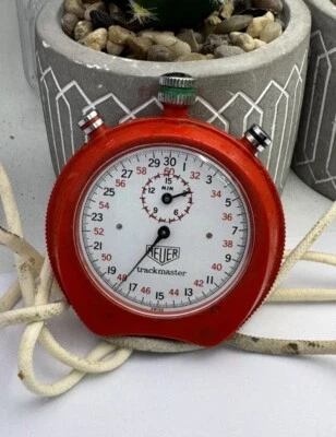 Vintage Heuer Trackmaster Red Stop Watch 70s - Image 1 of 4