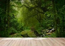 3D Forest Brook Wallpaper Wall Mural Removable Self-adhesive Sticker 910