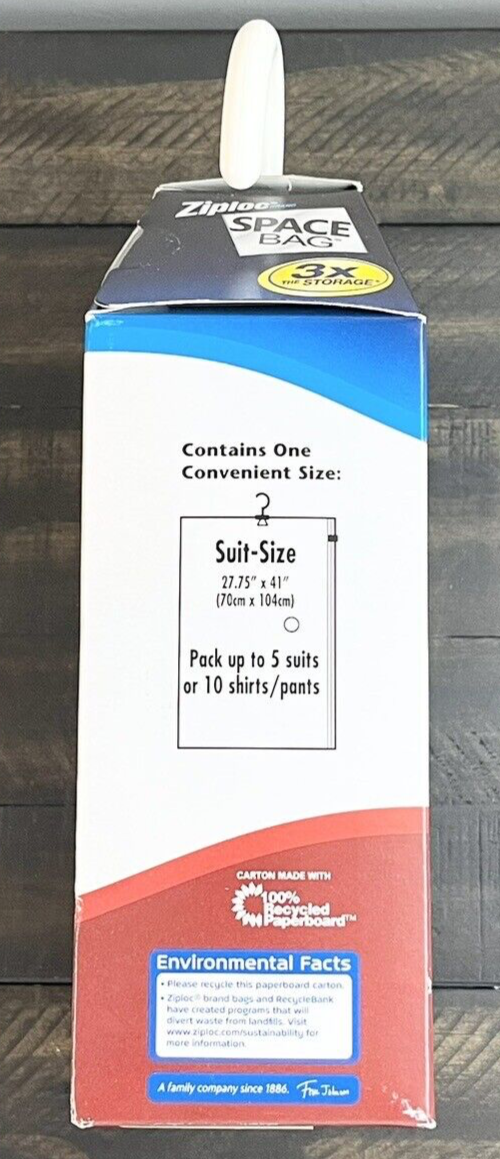Ziploc Space Bag 1 SuitSize Hanging Bag 27.75” x 41” Vacuum Seal eBay