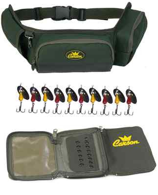 MARSUPIO CACCIA PESCA Porta Artificiali Spinning Trota Mare Cintura Trekking EUR 22,00 - IT - Foto 2