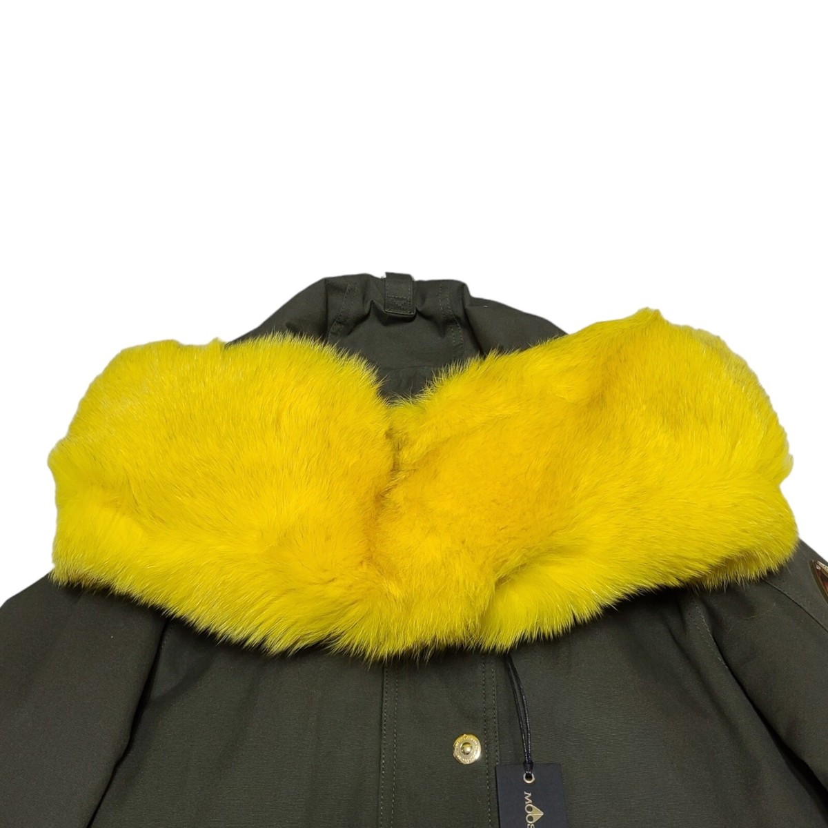 NWT Moose Knuckles Steller Canvas Parka Olive Green Fox & Rabbit