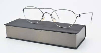 Lindberg Glasses Frame Orion Air Titanium Rim Vintage Metallic Royal Blue Oval S