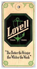 Antique Vintage Lovell Mfg. Co.  Clothes Wringer Erie, PA Product tag RARE