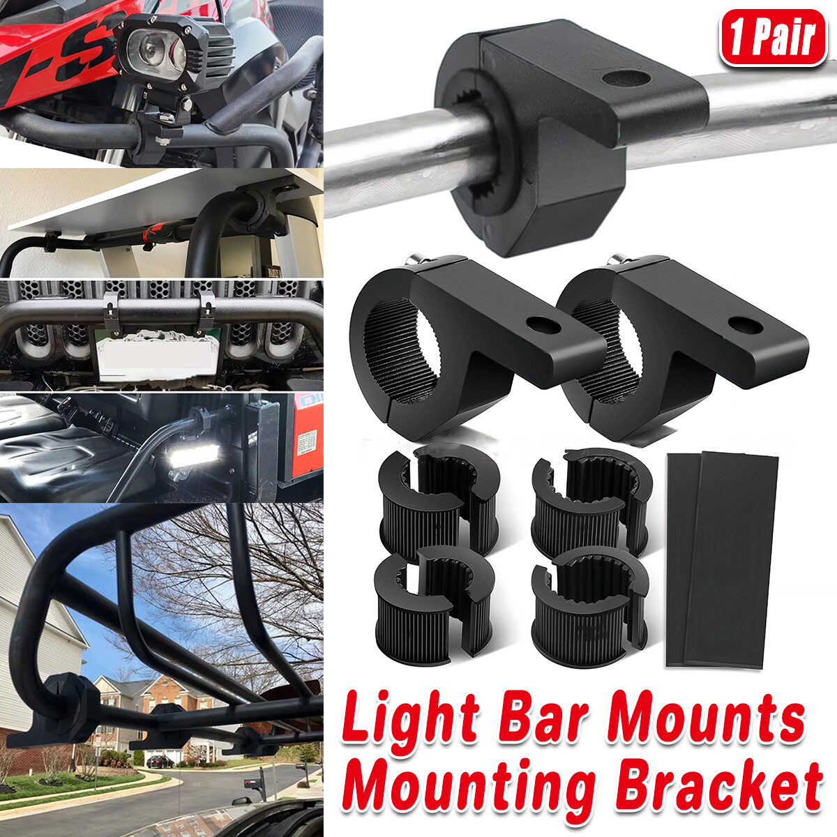 1 Pair Car Motorcycle Spotlight Mounting Bracket Light Clip Fixing Holder Shelf