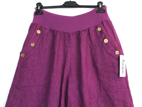 LagenLook Ladies Knee Length 100% Linen Shorts 12 Colours One Size:Regular - Picture 72 of 76
