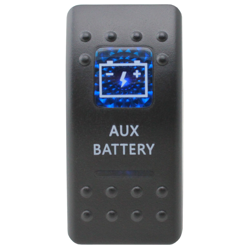 Rocker Switch AUX BATTERY - Blue - LED 4x4 Boat Caravan Marine 12v | eBay