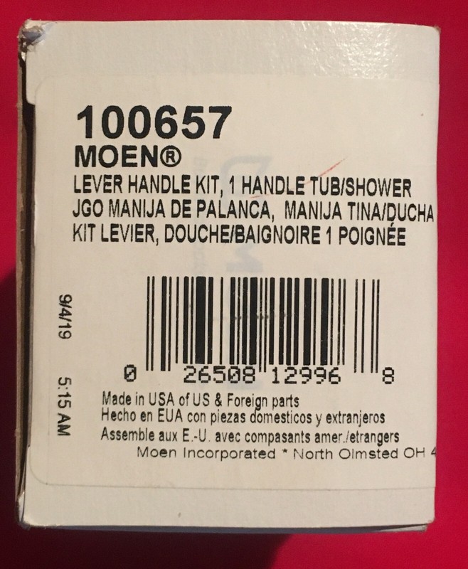 MOEN Genuine 100657 Posi - Temp shower faucet lever handle replacement kit NEW