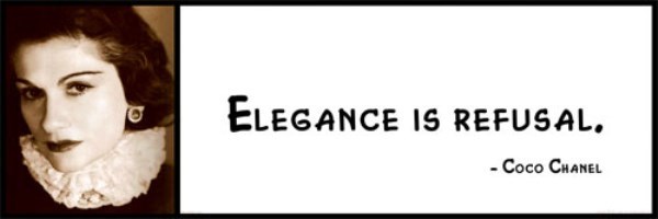 Wall Quote Coco Chanel Elegance is refusal UK