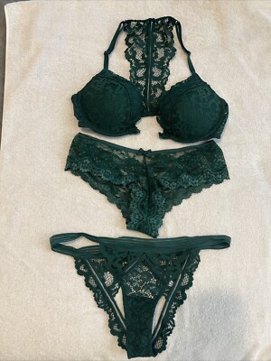 VS very Sexy Front Closure Push Up Front Snap Racerback Bra 34B W/2 Small Undies