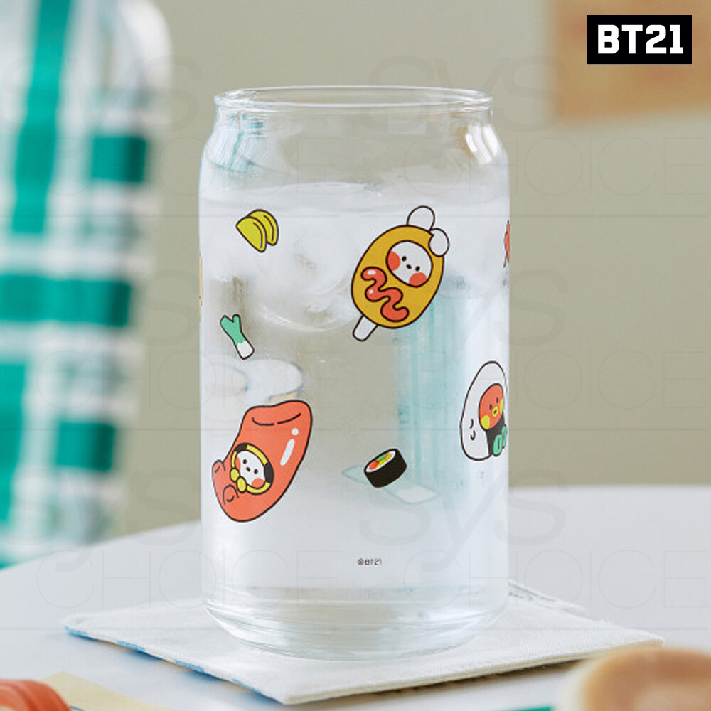 BTS BT21 Artículos Auténticos Oficiales Minini VIDRIO BUNSIK 475ml + Número de Seguimiento