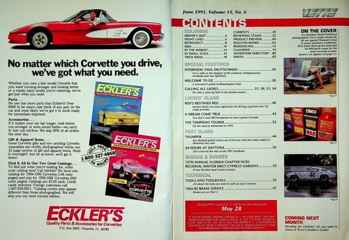 Vette Magazine June 1991 Special Issue! Women and Their Corvettes - Picture 2 of 2