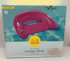 Sun Squad 4 Ft Long Pink Inflatable Lounge Chair New