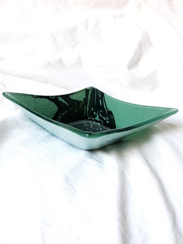NUOVO piatto portagioie in vetro quadrato verde - Gufo Teal Halloween TKMaxx Homesense Prima - Foto 8 di 9