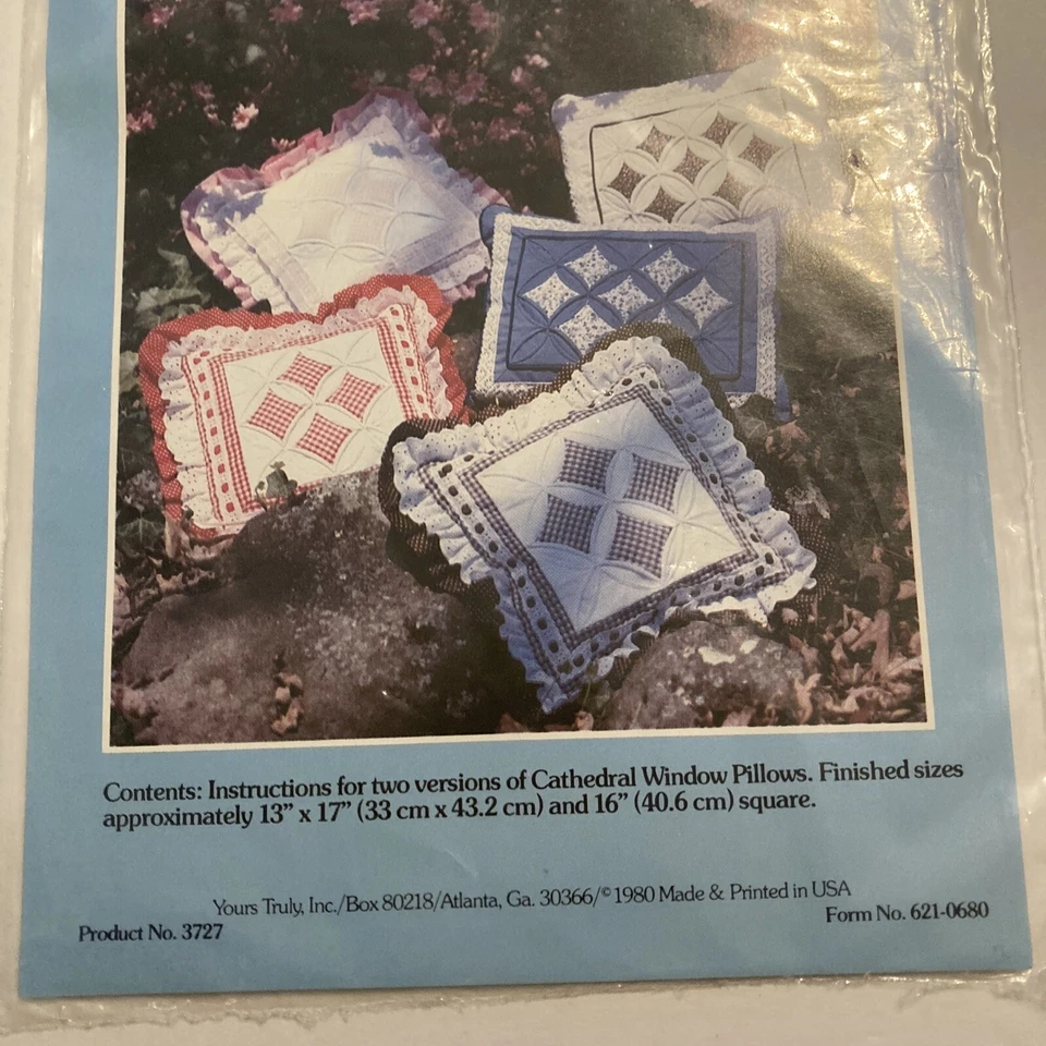 A Patchwork Pattern and Instructions by Yours Truly 2 Cathedral Window Pillow - Image 3 of 4