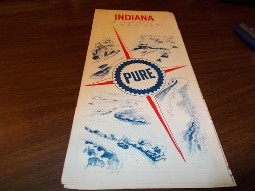 1967 Pure Oil Indiana Vintage Road Map