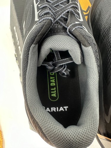Ariat Outpace Composite Toe Safety Shoes Men's Size US 10.5EE Gray Black Lace-Up - Picture 9 of 12