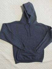 Hanes Ecosmart Hooded Sweatshirt Pullover Drawstring Gray Size S