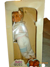 NEW 18-20" Berjusa Sleepy Eye Girl Vinyl Doll Cloth Body Spain 1984 Original Box