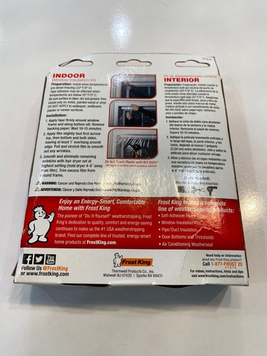 Frost King V73/4 Window Insulation Shrink Kit 4 Pack indoor NEW - Picture 8 of 8