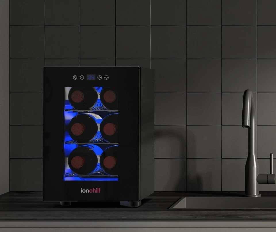 Ionchill 6-Bottle Wine Cooler, Mini Fridge with Wine Rack and Temperature...
Opens in a new window o