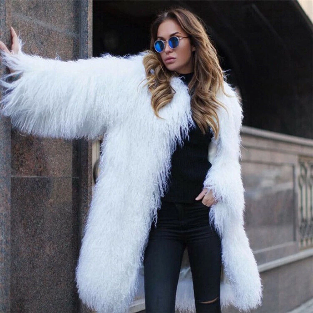 Genuine mongolian fur clearance coat