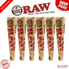 RAW Classic King Size Pre-Rolled Cones with Filter Tip 6-Pack | 24 Cones |
