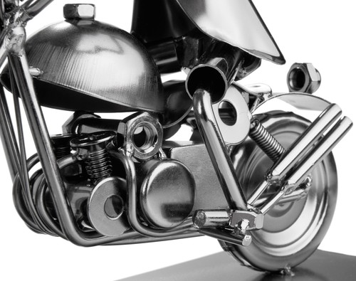 Motociclista scultura dadi e bulloni BRUBAKER - Figura in ferro fatta a mano uomo in metallo - Foto 9 di 9