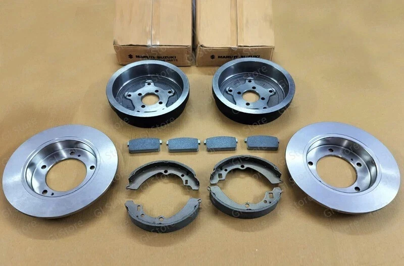 Front Brake Rotors & Pads Rear Drums Shoes 6pc Kit for Suzuki Samurai 1986-1994 - Image 4 of 4