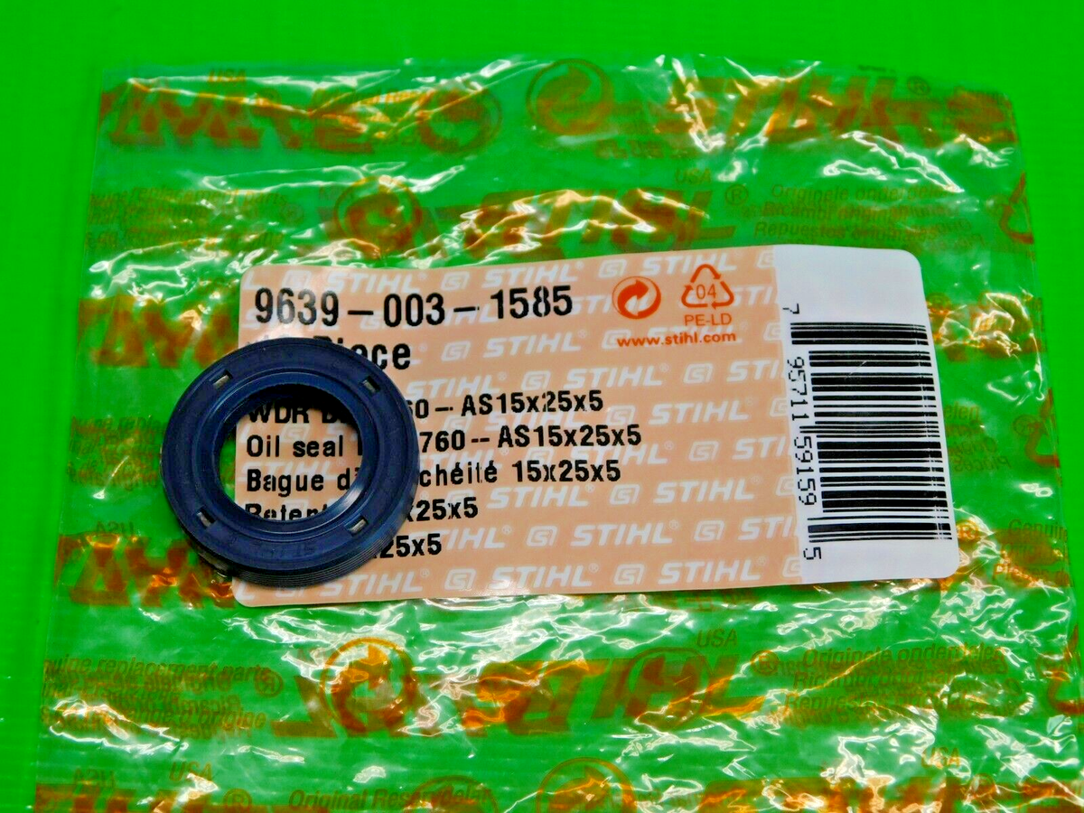 OEM STIHL CRANK OIL SEAL 15X25X5 # 9639 003 1585 SEE DESCRIPTION
