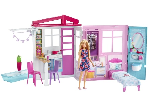 Mattel Ferienhaus mit Möbeln und Puppe Neu Mattel Ferienhaus mit Möbeln und Puppe Neu