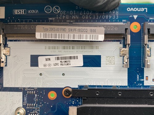 Carte mère Lenovo ThinkPad E580 i5-8250u 01LW914 NM-B421 Rev: 1.0 *pour pièces - Photo 3/7