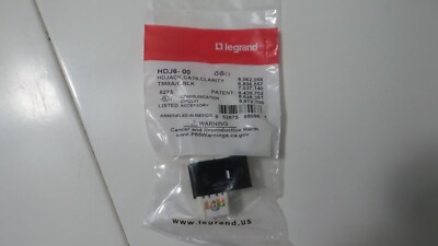 Legrand Part # HDJ6-00 HD JACK CAT6 CLARITY T568A/B BLACK LOT OF (20)