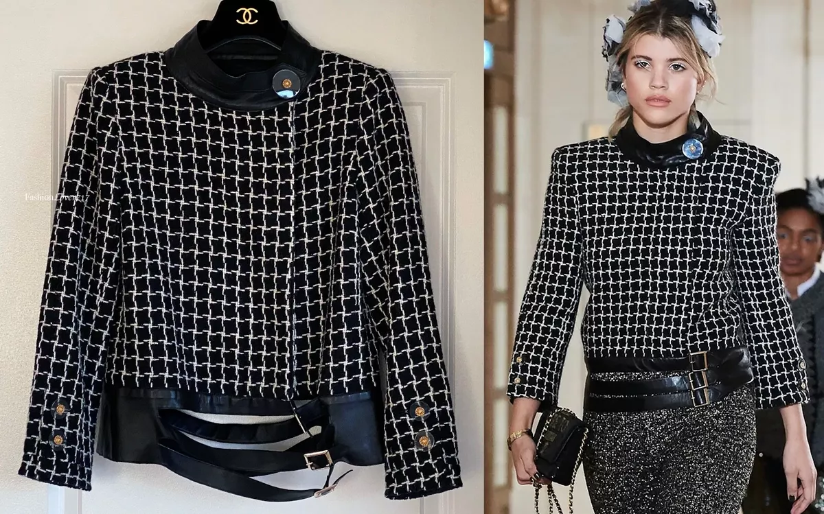 Chanel Houndstooth Black And White Jacket