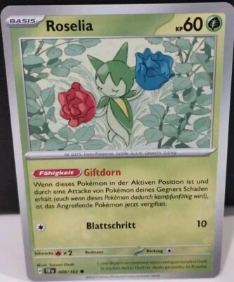 Roselia 008/162 Pokemon Karte TCG aus Gewalten der Zeit S6