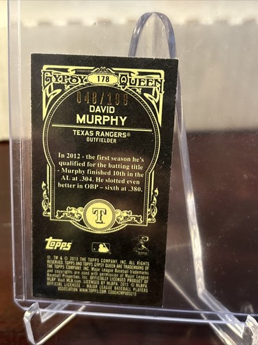 2013 Topps Gypsy Queen Mini Black #048/199 David Murphy #178 - Picture 3 of 3
